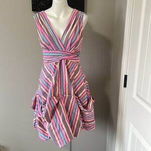 Anthropologie Eva Franco Gabby Pink Striped Dress Sz 6